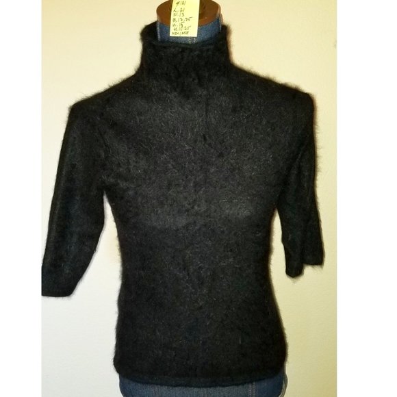 #181, N W/O T, size S, Classiques Entier, angora blend turtleneck short sleeve - Picture 1 of 13